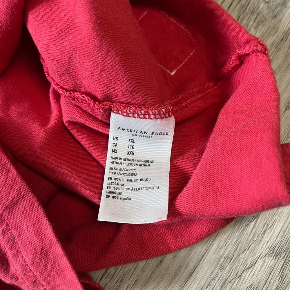 American Eagle Football Jersey Mens XXL Red Long Sleeve Number 6 Stripe Shirt - Picture 5 of 10
